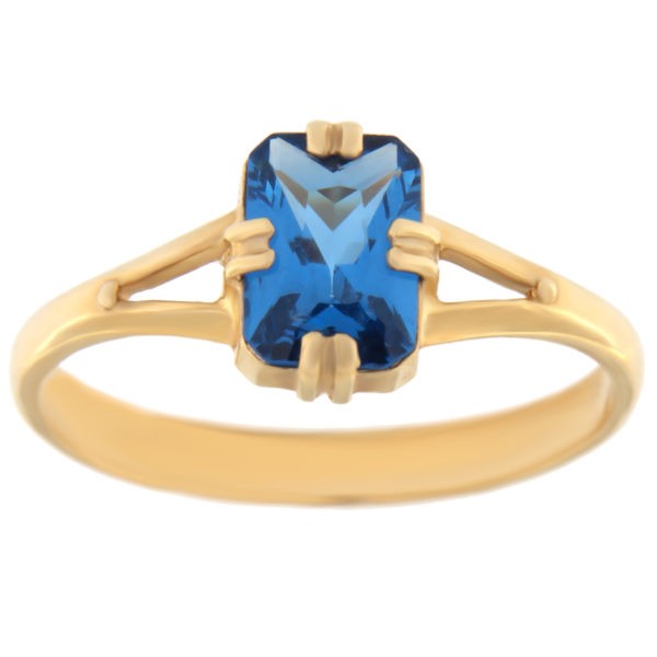 Kullast sõrmus tsirkooniga Kood: rn0129-5*7-sinine