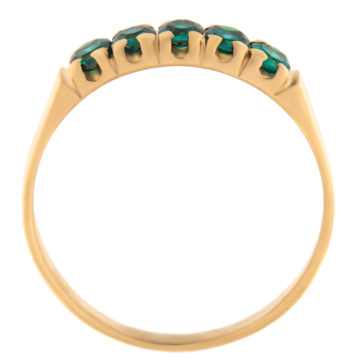 Kullast sõrmus tsirkoonidega Kood: rn0130-2,5-roheline