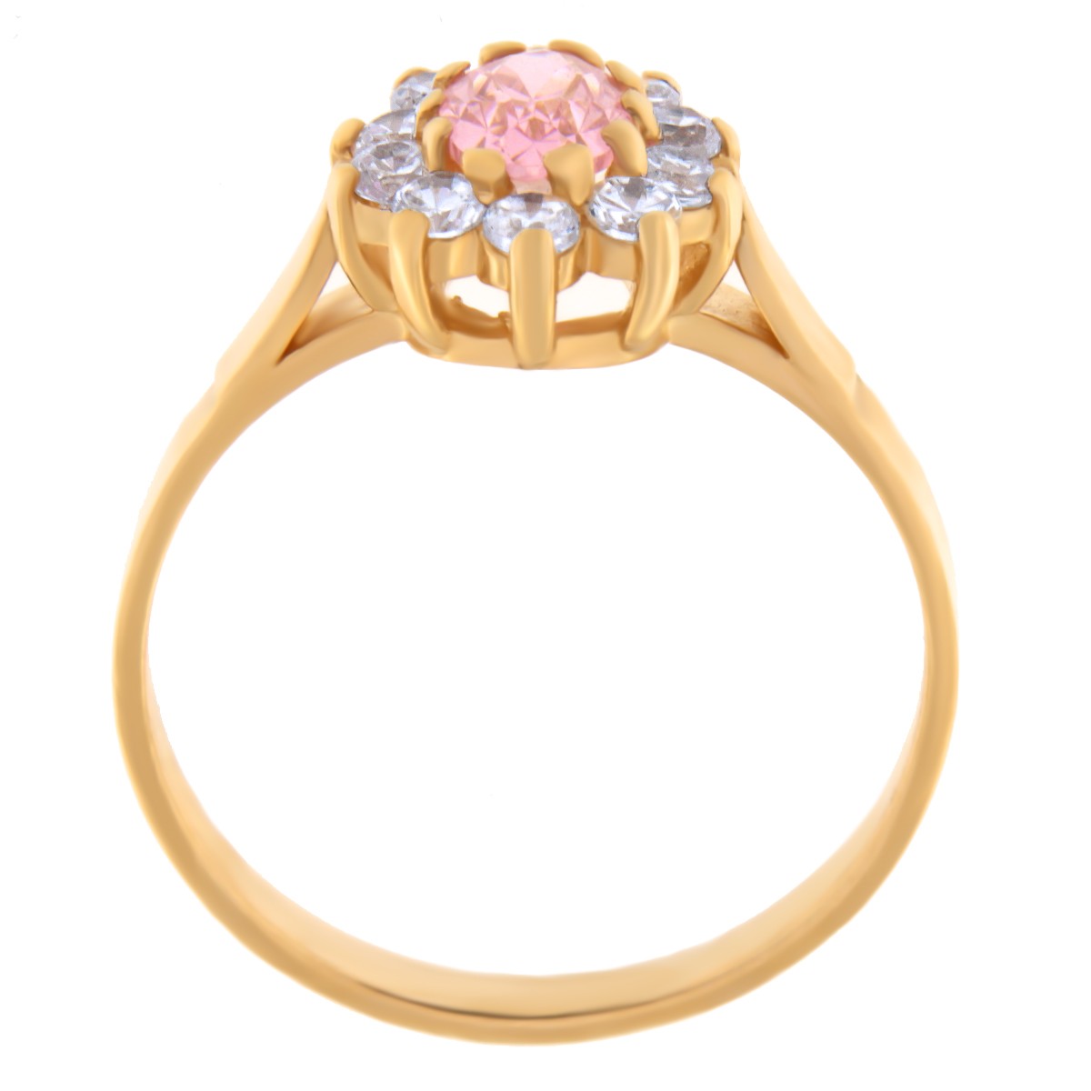 Kullast sõrmus tsirkoonidega Kood: rn0145-roosa