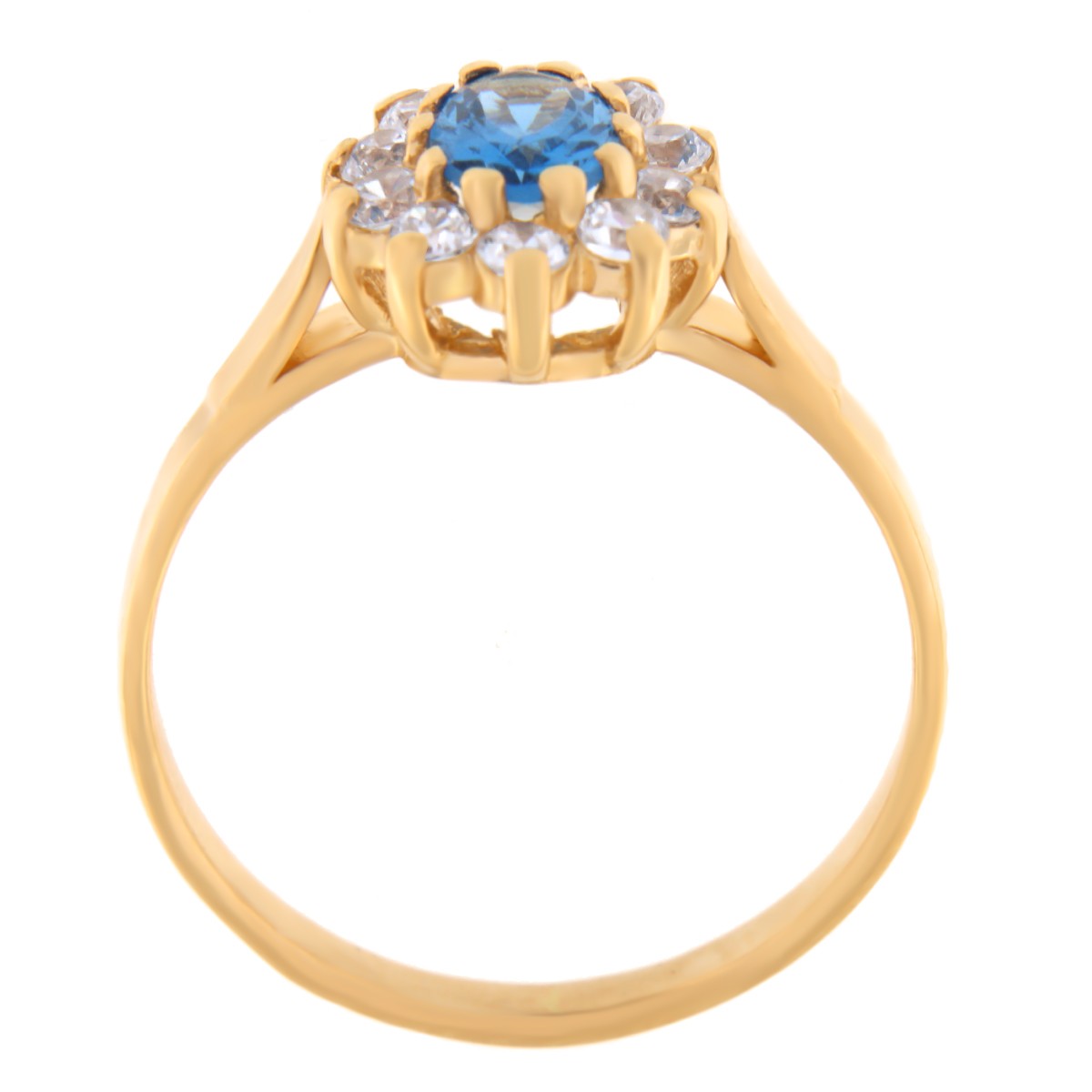 Kullast sõrmus tsirkoonidega Kood: rn0145-sinine
