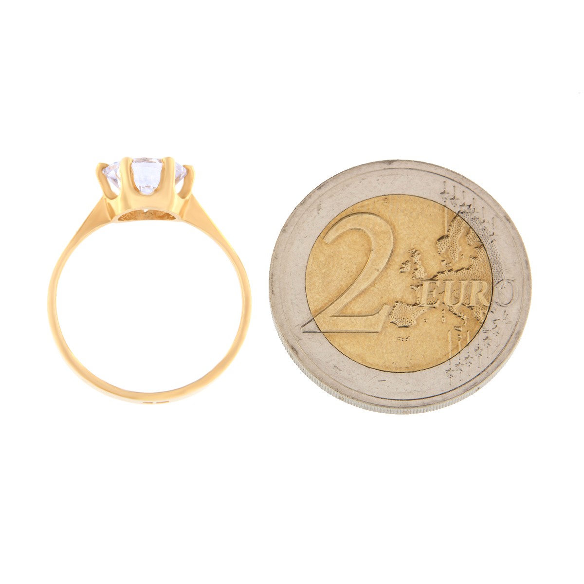 Kullast sõrmus tsirkooniga Kood: rn0153-valge