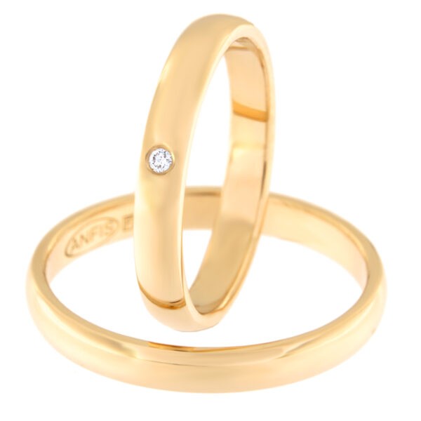 Kullast abielusõrmus teemantiga Kood: rn0116-3-1k