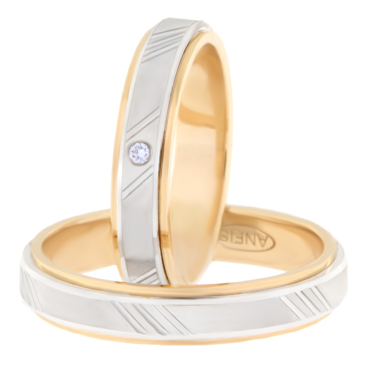 Kullast abielusõrmus teemantiga Kood: Rn0138-4d-pv-ak-1k