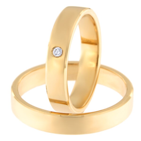Kullast abielusõrmus teemantiga Kood: rn0167-4-1k