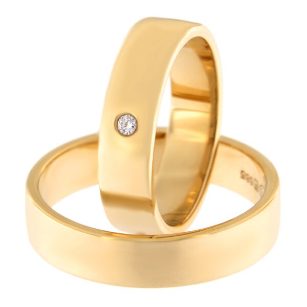 Kullast abielusõrmus teemantiga Kood: rn0167-5-1k