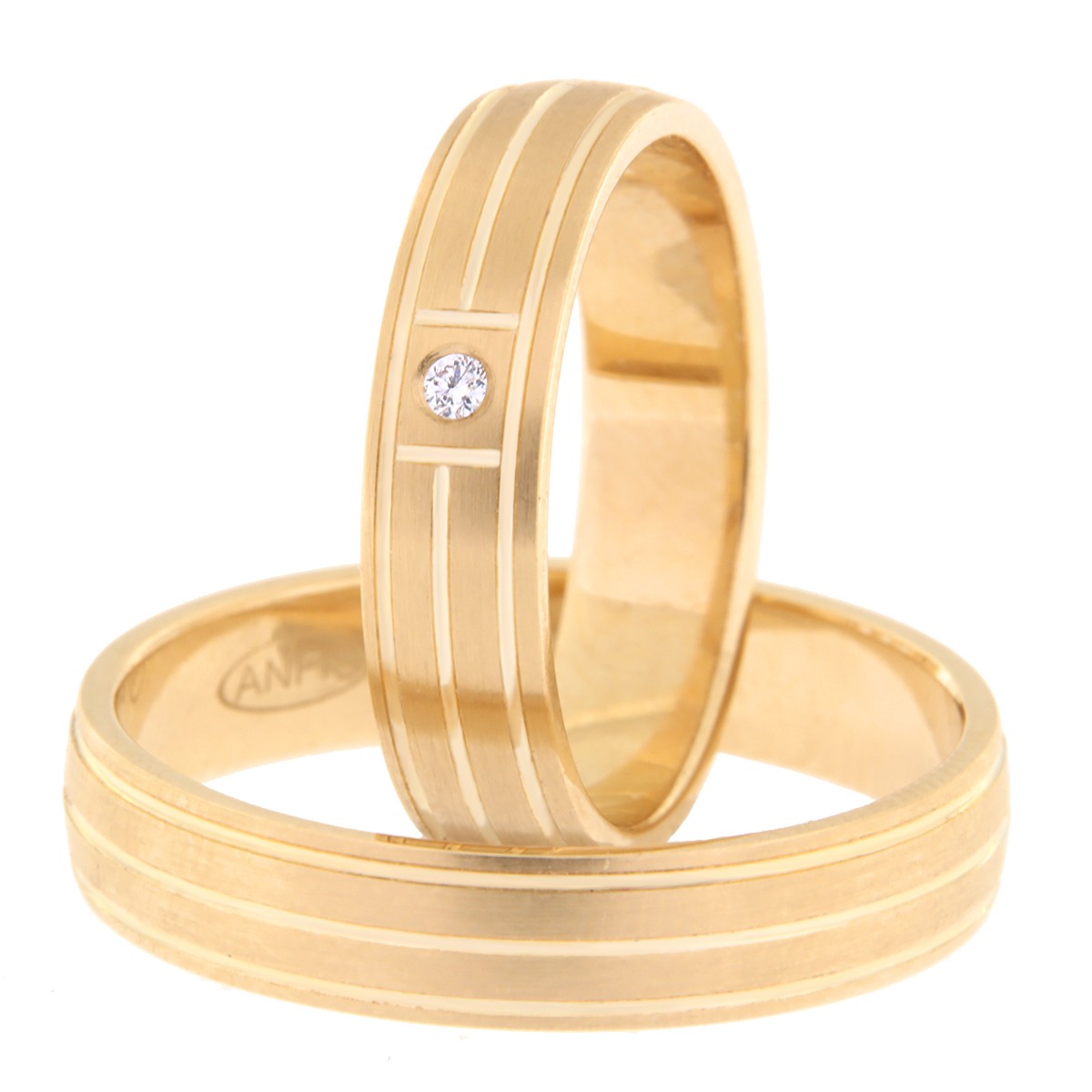 Kullast abielusõrmus teemantiga Kood: Rn0173-5-km1-1k