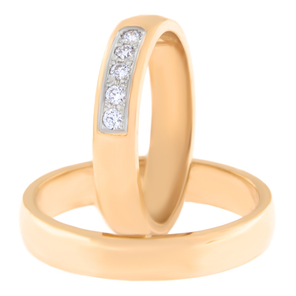 Kullast abielusõrmus teemantidega Kood: Rn0116-4-5kk