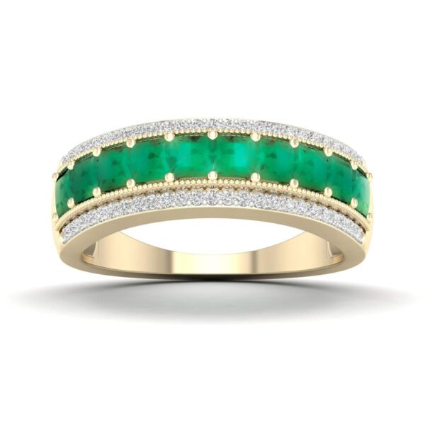 Kullast sõrmus teemantide ja smaragdidega Kood: 71hh