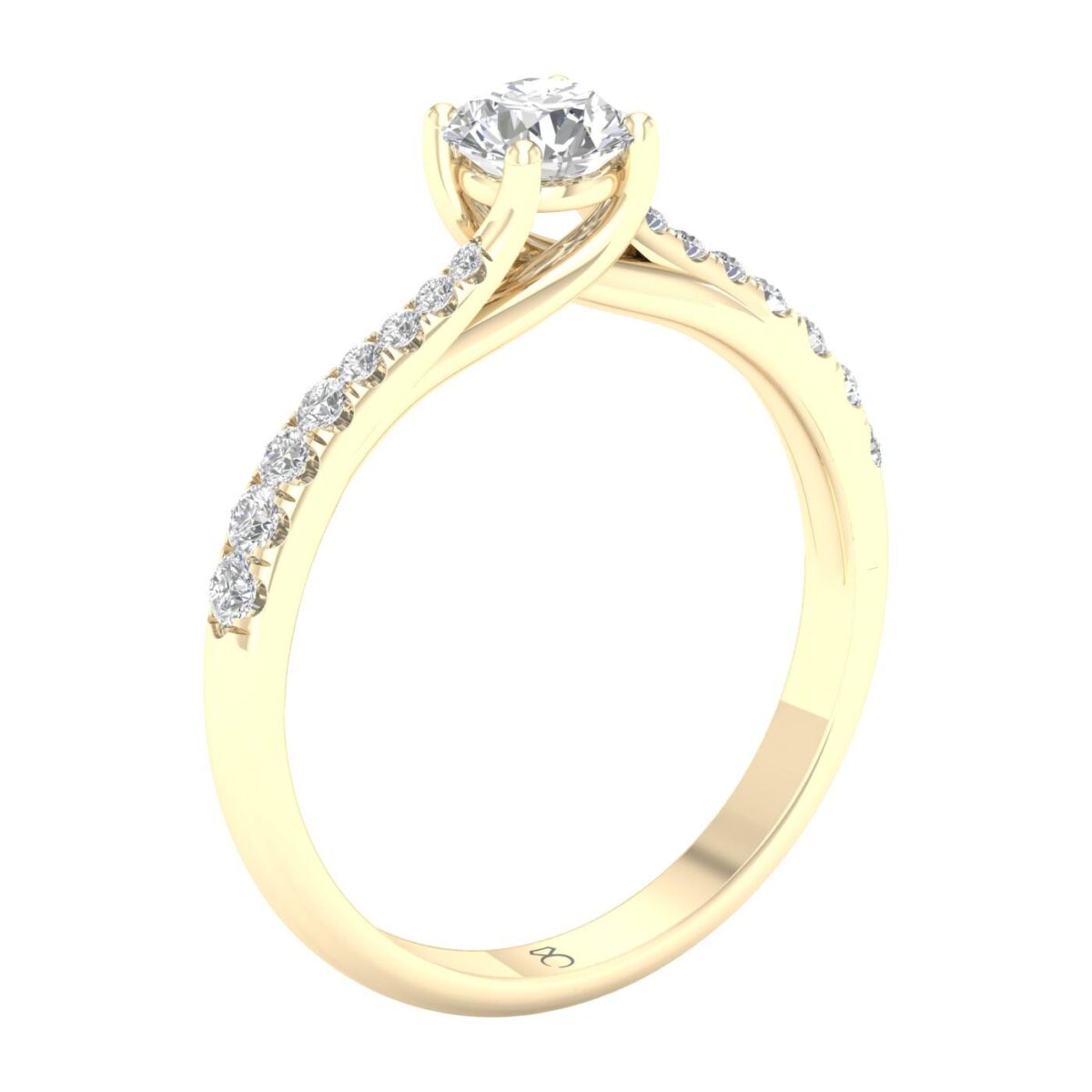 Kullast sõrmus teemantidega 0,50 ct. Kood: 46hh