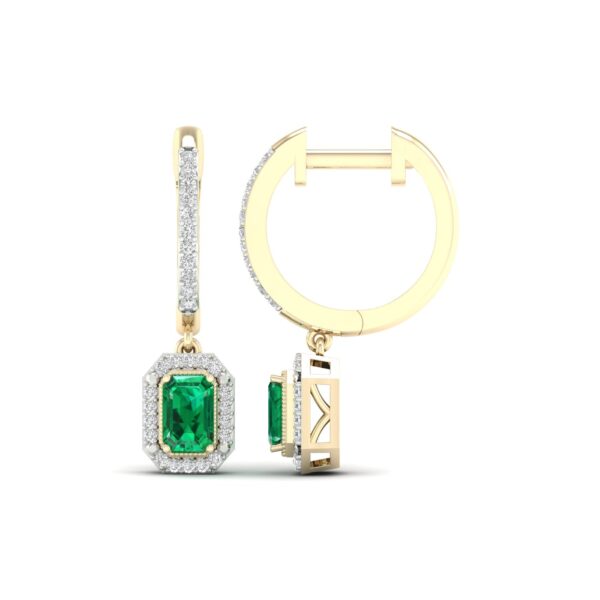 Kullast kõrvarõngad teemantide ja smaragdidega Kood: 48hm