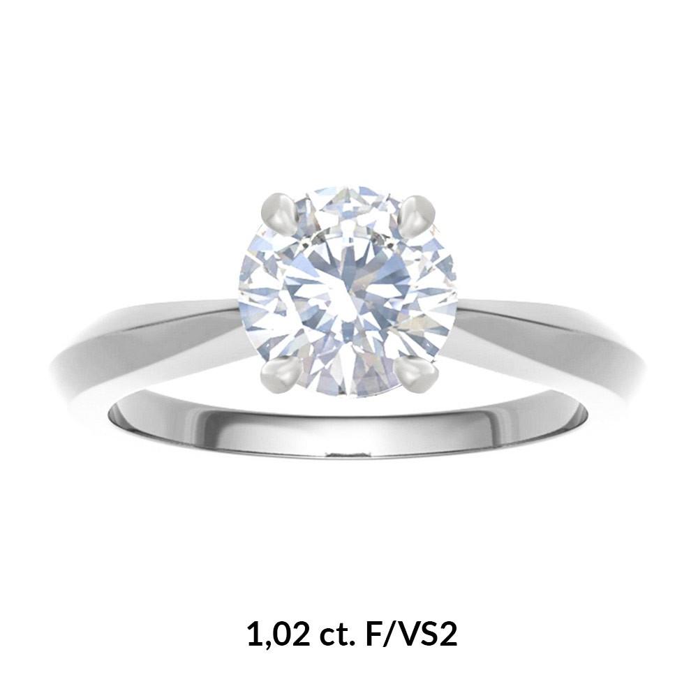 Gold ring with lab-grown diamond 1,02 ct. Code: 13-14LAB+RX3105-V