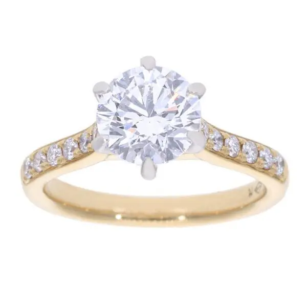 Gold ring with lab-grown diamonds 1,52 ct. Code: 5-8LAB+RX6814