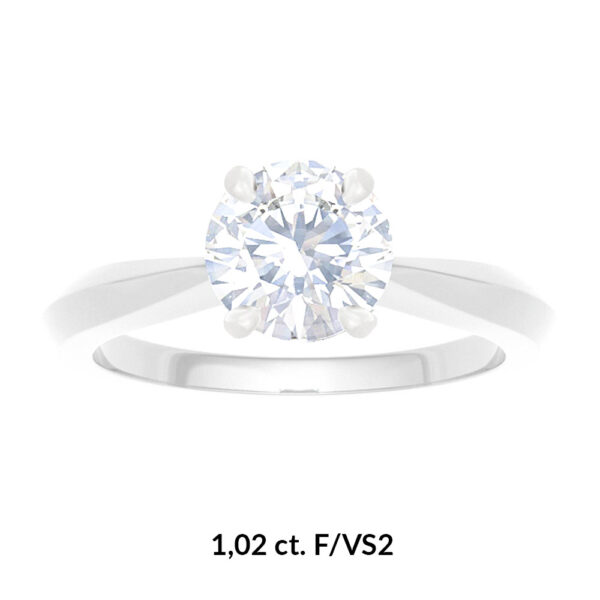 Gold ring with lab-grown diamond 1,02 ct. Code: 13-14LAB+RX3105-V