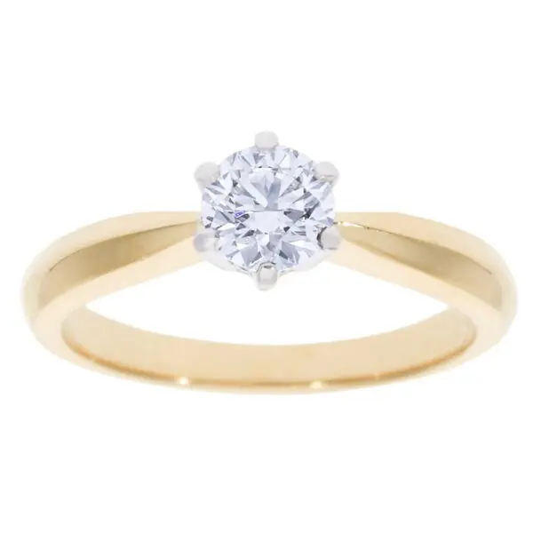 Kullast sõrmus teemantiga 0,50 ct. Kood: RX3195-Y-0,50