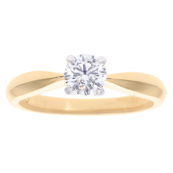 Kullast sõrmus teemantiga 0,50 ct. Kood: RX3105-Y-0,50