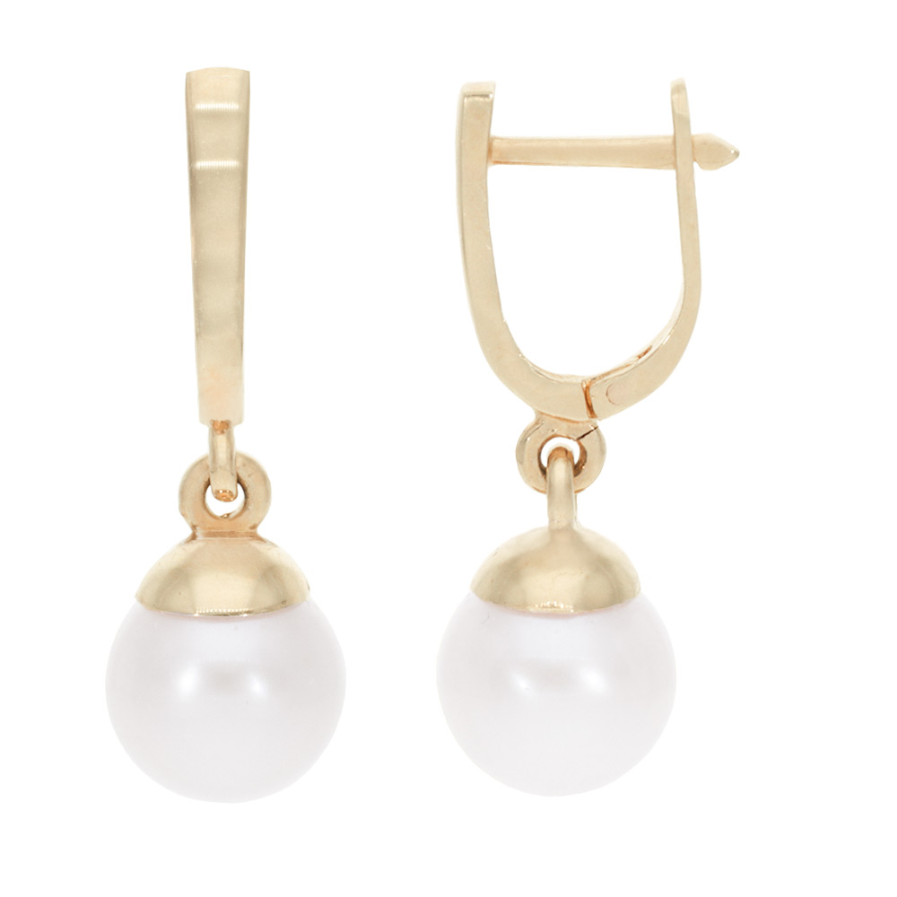 Gold earrings with pearls Code: er0153-318-8