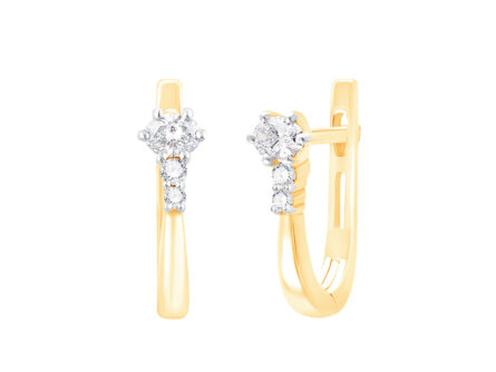 Kullast kõrvarõngad teemantidega 0,18 ct. Kood: 9una, 101ay