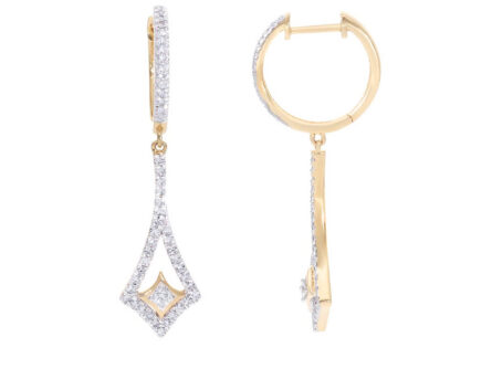 Kullast kõrvarõngad teemantidega 0,50 ct. Kood: 103hkc