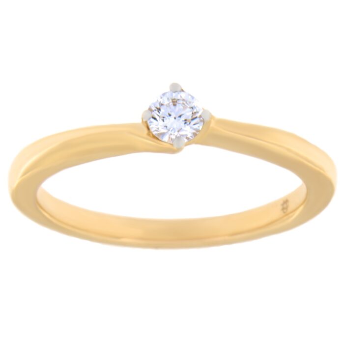 Kullast sõrmus teemantiga 0,15 ct. Kood: 100ar,113ae