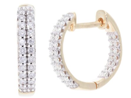 Kullast kõrvarõngad teemantidega 0,12 ct. Kood: 118hka