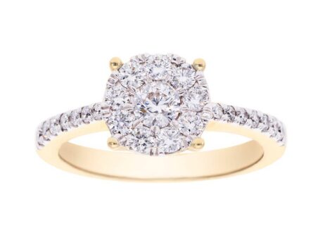 Kullast sõrmus teemantidega 0,80 ct. Kood: 252hkc, 50hkb, 120hm