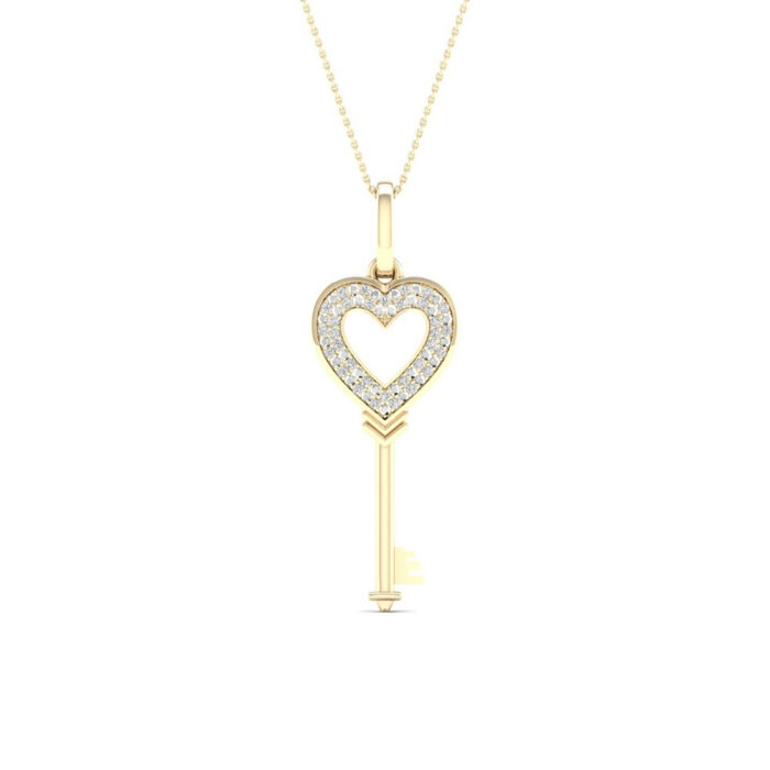 Kullast ripats teemantidega 0,08 ct. Kood: 123hka