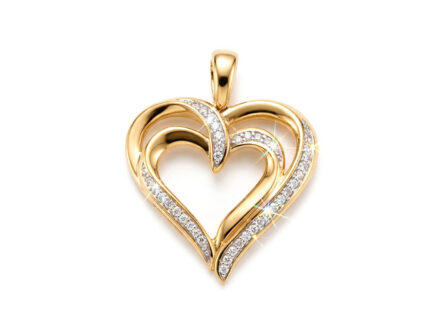 Kullast ripats teemantidega 0,11 ct. Kood: 124una