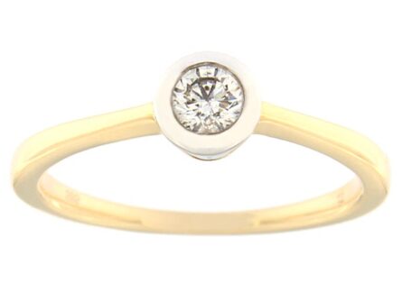 Kullast sõrmus teemantiga 0,18 ct. Kood: 132an