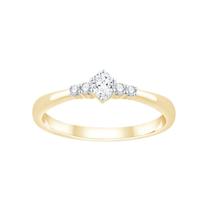 Kullast sõrmus teemantidega 0,19 ct. Kood: 132ay