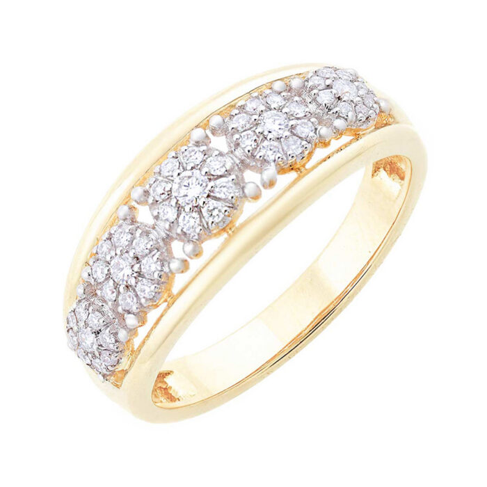 Kullast sõrmus teemantidega 0,23 ct. Kood: 133ay