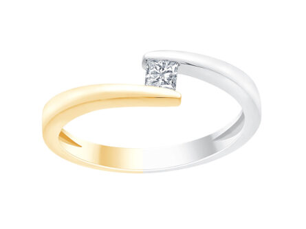 Kullast sõrmus teemantiga 0,14 ct. Kood: 134ay