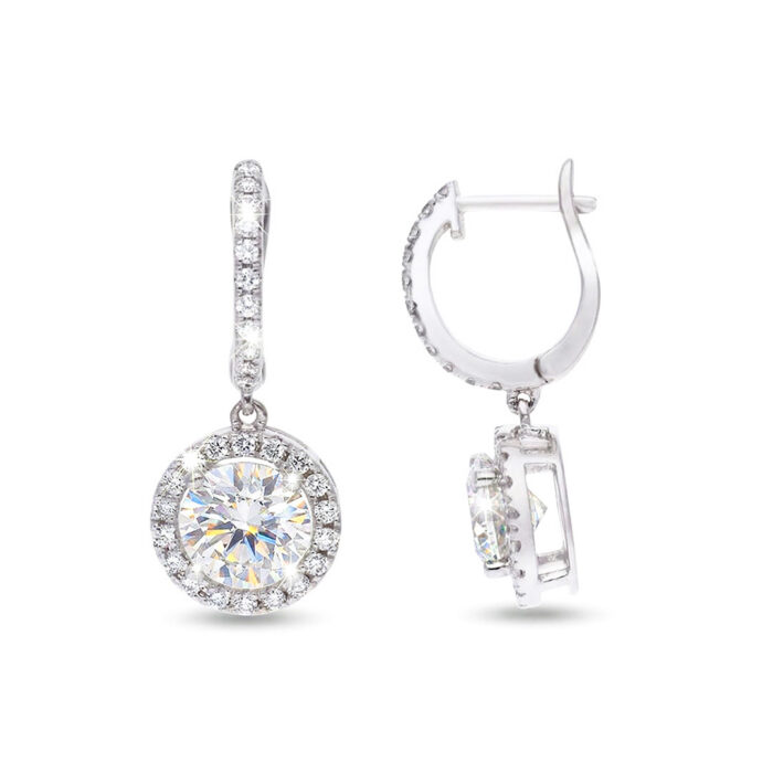 Kullast kõrvarõngad laboris kasvatatud ja looduslike teemantidega Kood: 137LAB-EX8392-W-1,00