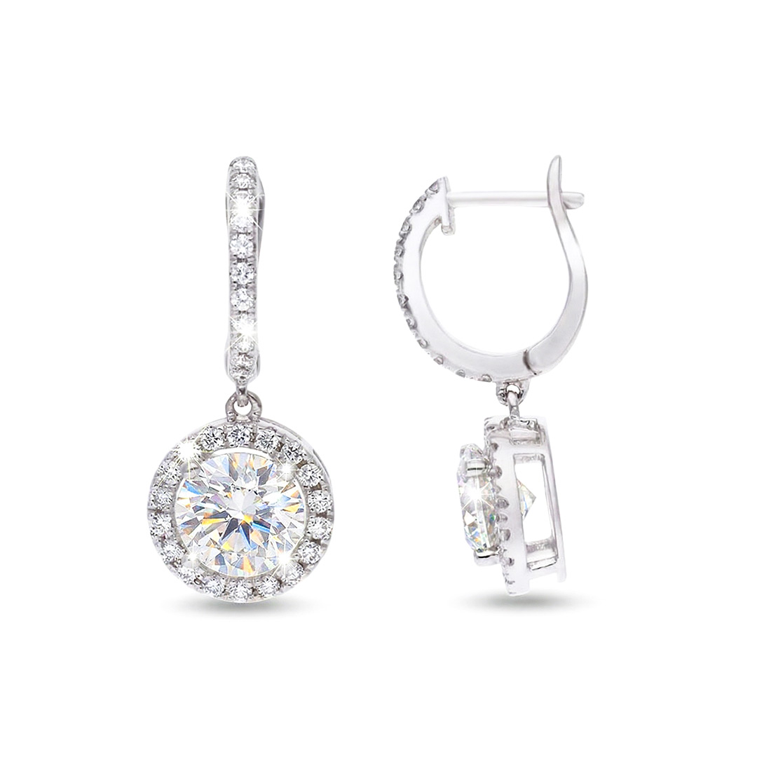 Kullast kõrvarõngad laboris kasvatatud ja looduslike teemantidega Kood: 137LAB-EX8392-W-1,00