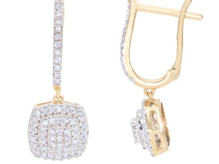 Kullast kõrvarõngad teemantidega 0,33 ct. Kood: 88hkc