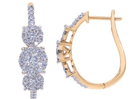 Gold earrings with diamonds 1,00 ct. Code: 151hm