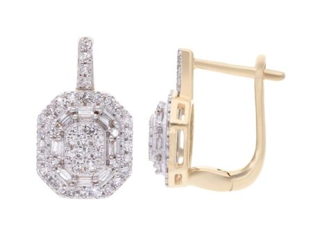 Kullast kõrvarõngad teemantidega 0,33 ct. Kood: 67hkc