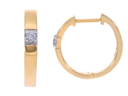 Kullast kõrvarõngad teemantidega 0,08 ct. Kood: 120hkc, 32hka