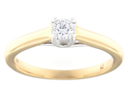 Kullast sõrmus teemantiga 0,26 ct. Kood: 16ar