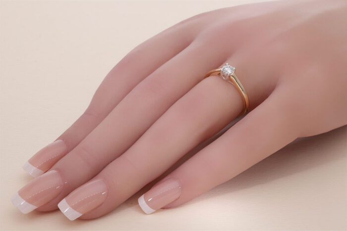 Kullast sõrmus teemantiga 0,26 ct. Kood: 16ar - Image 2