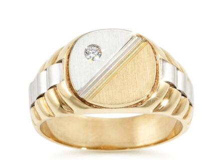 Kullast klotser teemantiga 0,05 ct. Kood: 1742b