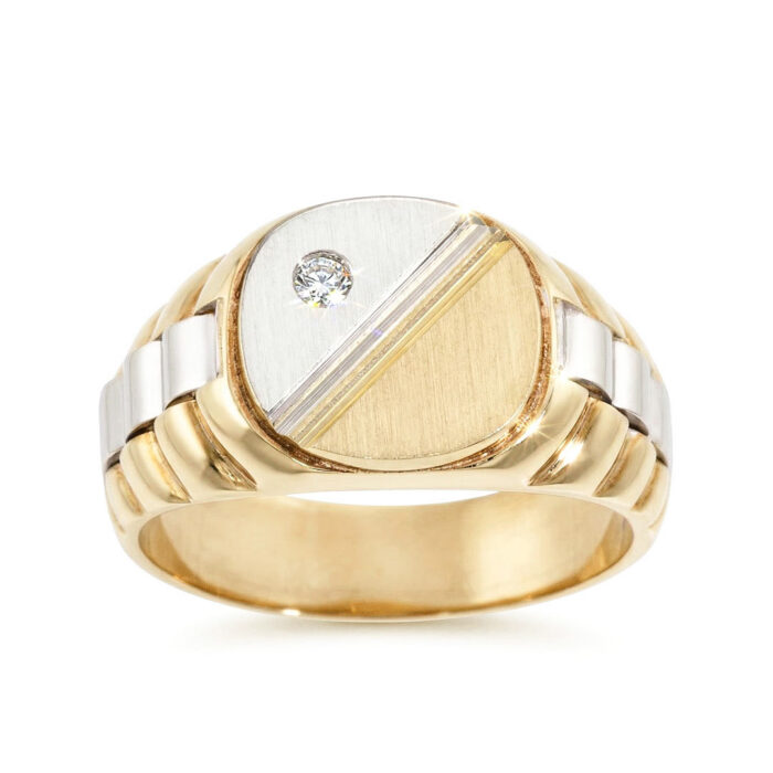 Kullast klotser teemantiga 0,05 ct. Kood: 1742b