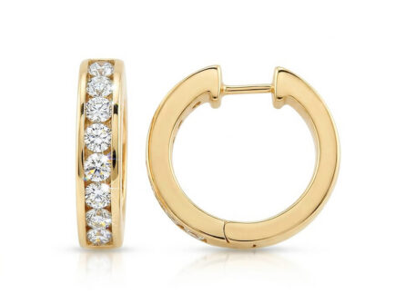 Kullast kõrvarõngad teemandiga 1,00 ct. Kood: 17ay, 27am