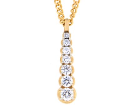 Gold pendant with diamonds 0,27 ct. with chain Code: 121ay, 5ap