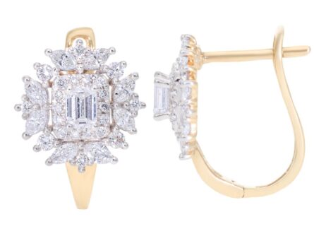 Gold earrings with 1,20 ct diamonds. Code: 181hm