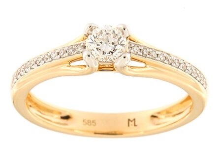 Kullast sõrmus teemantidega 0,33 ct. Kood: 65ap,75am,33ae
