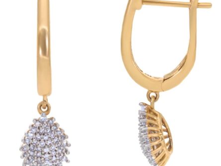 Kullast kõrvarõngad teemantidega 0,25 ct. Kood: 106hkc, 49hka