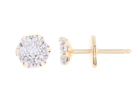 Kullast kõrvarõngad teemantidega 0,19 ct. Kood: 1una, 1ay