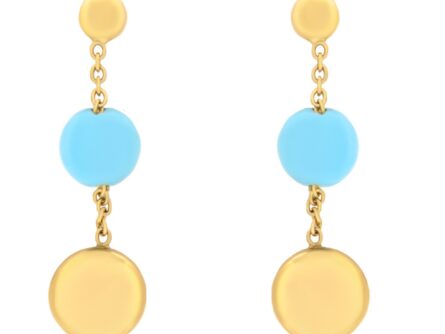 Gold earrings with turquoise Code: 214522