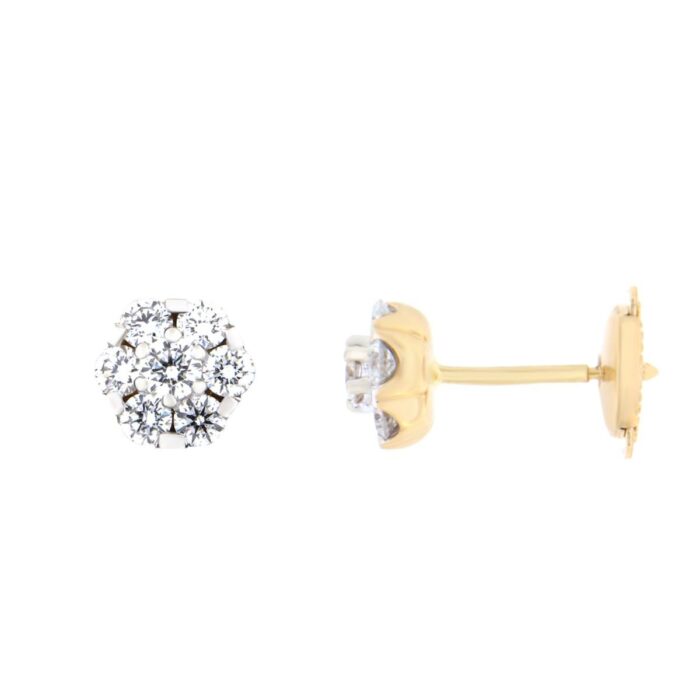 Kullast kõrvarõngad teemantidega 0,67 ct. Kood: 14ay, 39ap