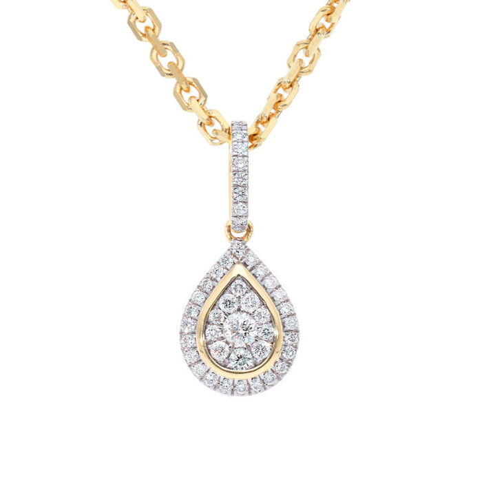 Kullast ripats teemantidega 0,24 ct. Kood: 236hka